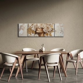 Obraz - Dziewczyna z różami (170x50 cm)