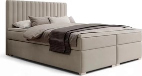 Łóżko kontynentalne Solani 160x200 z pojemnikami - beżowy welur Castel 15