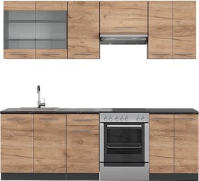 Aneks kuchenny złoty dąb power/antracyt 240x46x81.6 fame-line