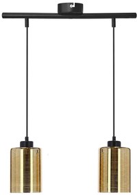 Złota szklana podwójna lampa wisząca - D265 B8-G44