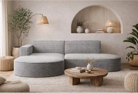 Narożnik MODENA STUDIO, tkanina sztruksowa Poso, Srebrny, Lewy