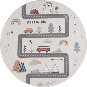 Dywan dziecięcy Coco Miasteczko kremowe koło 200 cm x 200 cm