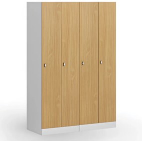 Szafka ubraniowa S1, 2-drzwiowa, 1850 x 600 x 500 mm, demontaż, zamek obrotowy, drzwi laminowane, dąb naturalny