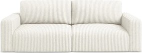 Kremowa sztruksowa rozkładana/ze schowkiem sofa 252 cm Kona – Makamii