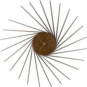 Zegar ścienny Helix XL - Ciemne drewno - Ø68cm