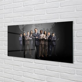 Szkło do Kuchni na Ścianę Mapa Świata z Sylwetkami Ludzi