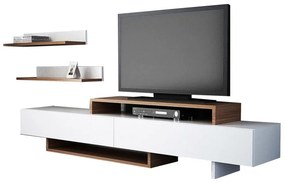 Biały zestaw pod TV 180x40 cm Nirvanas – Furny Home