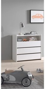 Biała niska komoda dziecięca z litego drewna sosnowego z przewijakiem 90x106 cm KIDDY – Vipack