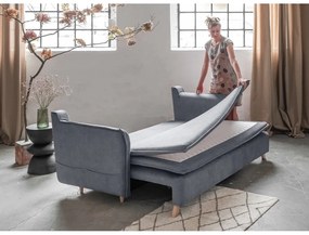 Szara aksamitna rozkładana sofa 225 cm Charming Charlie – Miuform