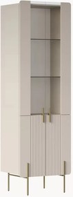 Witryna Malmi 60 cm czterodrzwiowa - kaszmir / złote nóżki