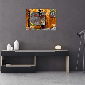 Obraz na szkle starożytnego obrazu (70x50 cm)