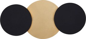 Nowoczesny kinkiet czarny ze złotym, z diodami LED, 3-stopniowy ściemniacz, 3-źródła światła - Sunrise 3