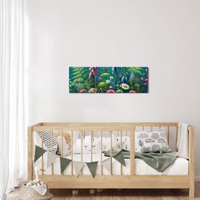 Obraz - Kwiaty łąkowe (z zegarem) (90x30 cm)