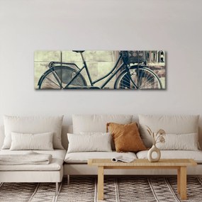 Obraz - Vintage rower z kwiatami (170x50 cm)