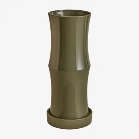 Ceramic Umbrella Stand Fiorenza Intensywny Verde Olive - Sklum
