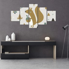 Obraz - Wiewiórka z orzechem (125x70 cm)