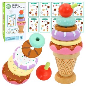 Woopie green drewniane lody układanka montessori cukiernia 12 el. fsc