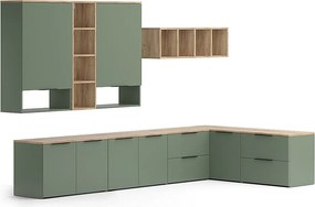 Ściana w salonie zielony 80x40x50 wido