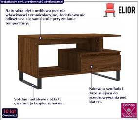 Stolik Kawowy Do Salonu Brązowy Dąb W7-T56