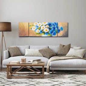 Malowany obraz wazonu z kwiatami (170x50 cm)