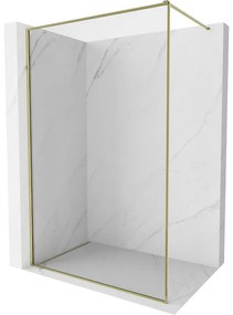 Mexen Kioto-XF ścianka prysznicowa Walk-in z ramką 150 x 202 cm, transparent 10 mm, złota - 800-150-104-50-00-X