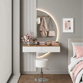 Stół do toalety biały/dąb 100x40x205 melina