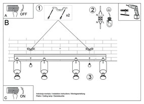 Biała lampa sufitowa Nice Lamps Etna 4L