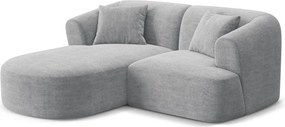 Jasnoszary sztruksowy narożnik (lewostronny/z szezlongiem) Campi – Cosmopolitan Design