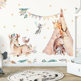 Dziecięce naklejki ścienne Ambiance Rabbits Woodland