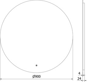 Mexen Erg lustro łazienkowe podświetlane, okragłe 90 cm, LED 6000K, antypara - 9823-090-090-611-00