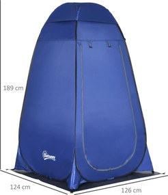 Outsunny Składany Namiot Prysznicowy Niebieski 126x124x198cm Przenośny Kempingowy | Aosom PL