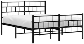 Czarne dwuosobowe metalowe łóżko 120x200 S5-E40
