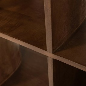 Ciemnobrązowy regał z litego drewna mango 130x180x35 cm Sinne – WOOOD