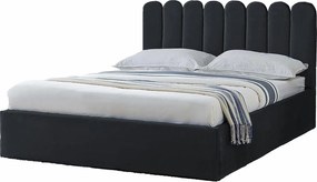 Tapicerowane łóżko Venezia 130x212x90 cm, powierzchnia spania 120x200 cm, schowek, podnośnik, tkanina Monolith granatowy