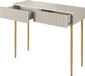 Konsola Nicole 100 cm z szufladami - kaszmir / złote nóżki