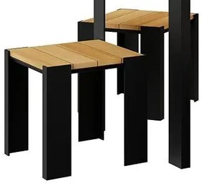 Drewniany kwadratowy taboret ogrodowy - Omexa 24 kolory
