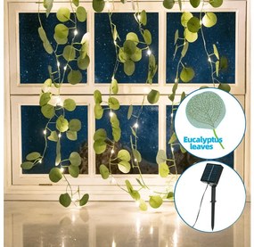 Aigostar - LED 70x solarny łańcuch 4x1m IP65 ciepła biel eukaliptus