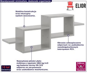 Szara półka wisząca do salonu L9-S69