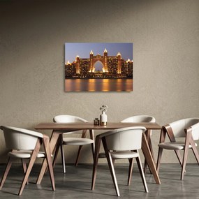 Obraz na szkle - budowa w Dubaju (70x50 cm)