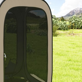 Outsunny Namiot Campingowy typu Pop-up, Przenośny, Ochrona UPF50+, Siatkowe Boki, Stalowe Pręty, Khaki