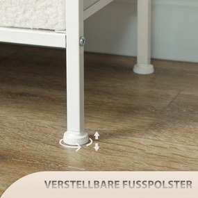 Komoda HOMCOM 8 szuflad z ładowaniem USB-C i złotymi uchwytami — kremowa