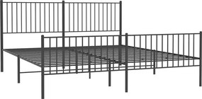 Czarne metalowe łóżko małżeńskie 200x200cm B8-L33