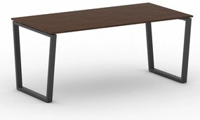 Biurko PRIMO IMPRESS, 180x90 cm, czarna podstawa, orzech