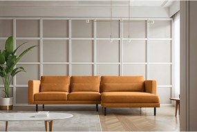 Narożnik w kształcie L Dani L, tkanina Verita, Miedziany, Prawy