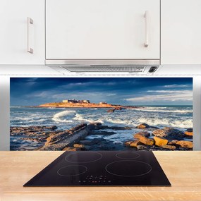 Dekor Szklany do Kuchni Szlifowane Kamienie Na Brzegu