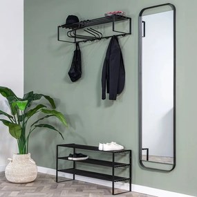 Czarna metalowa szafka na buty 100x48,5x29 cm Rex – Spinder Design