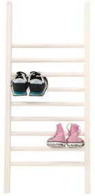 Kremowa drabinka do odkładania butów Really Nice Things S White, wys. 90 cm