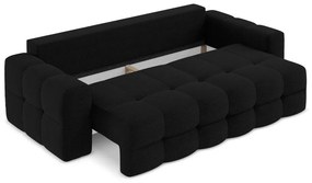 Czarna rozkładana sofa z materiału bouclé 255 cm Milu – Makamii