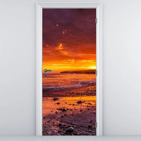 Fototapeta na drzwi - Zachód Słońca nad morzem (95x205cm)
