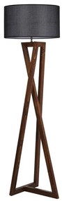 Czarno-brązowa lampa stojąca z tekstylnym kloszem (wysokość 149 cm) Maçka – Opviq lights
